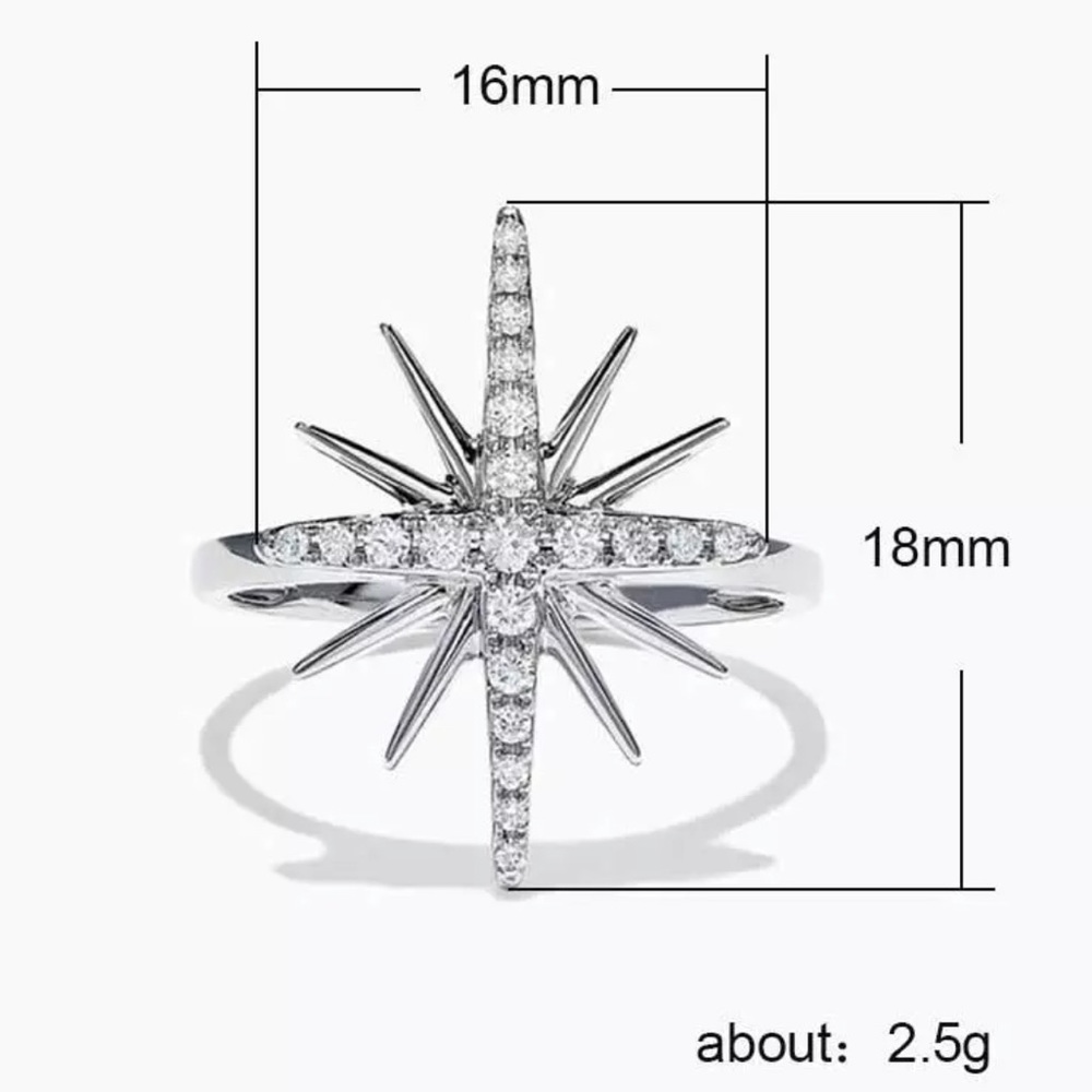 New 925 Sterling Silver Star Ring - Picture 6 of 6